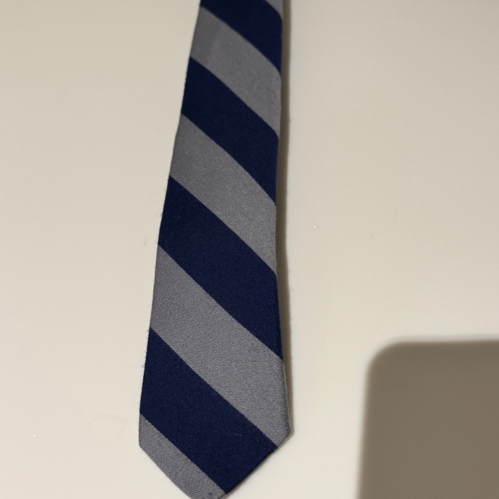 Tommy Hilfiger Navy and Gray Striped Tie
